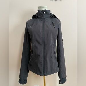 Lululemon Black Zip up Jacket with Black/White Liner Hood.